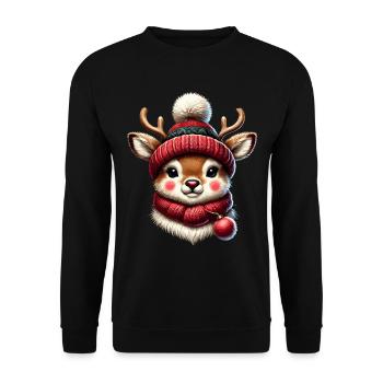 Un design vintage envoûtant pour Noël - Sweat-shirt Unisexe - noir - Devant - Alina (178cm) & Michal (187cm)