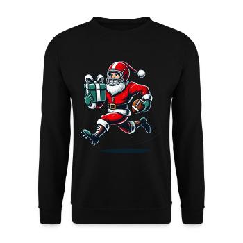 Le Père Noël joue au football Cadeau Fun - Sweat-shirt Unisexe - noir - Devant - Alina (178cm) & Michal (187cm)