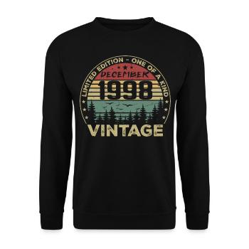 Retro Vintage December 1998 Birthday Gift - Unisex Sweatshirt - black - Front - Alina (178cm) & Michal (187cm)