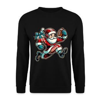 Santa Claus Playing Football - Unisex Sweatshirt - black - Front - Alina (178cm) & Michal (187cm)