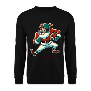 Père Noël jouant au football Joy - Sweat-shirt Unisexe - noir - Devant - Alina (178cm) & Michal (187cm)