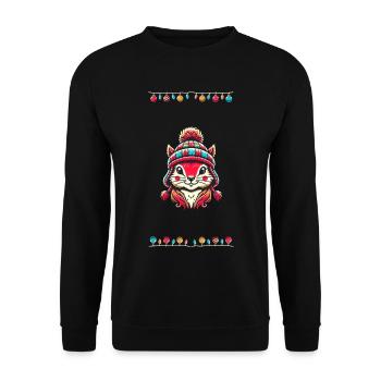 Merry Christmas Time with Cute Squirrel - Unisex Sweatshirt - black - Front - Alina (178cm) & Michal (187cm)