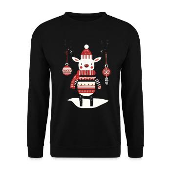 Christmas Reindeer Cottagecore Nostalgia - Unisex Sweatshirt - black - Front - Alina (178cm) & Michal (187cm)