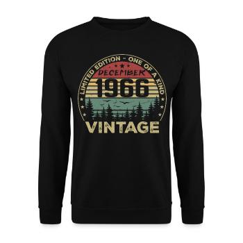 Cadeau D'anniversaire Décembre 1966 Vintage Rétro - Sweat-shirt Unisexe - noir - Devant - Alina (178cm) & Michal (187cm)