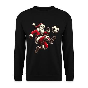 fSoccer playing Santa Claus - Unisex Sweatshirt - black - Front - Alina (178cm) & Michal (187cm)