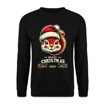 Merry Christmas Nutcracker Squirrel - Unisex Sweatshirt - black - Front - Alina (178cm) & Michal (187cm)