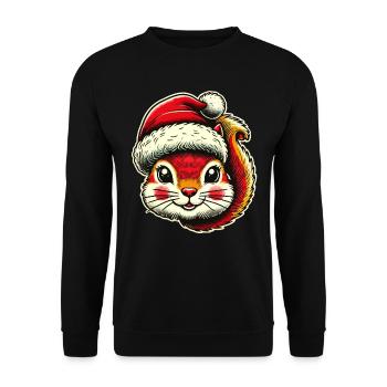 Merry Squirrel Christmas - Unisex Sweatshirt - black - Front - Alina (178cm) & Michal (187cm)