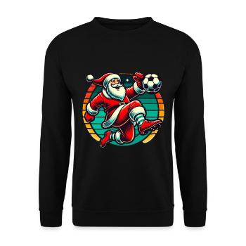 Football de Noël jouant au Père Noël - Sweat-shirt Unisexe - noir - Devant - Alina (178cm) & Michal (187cm)