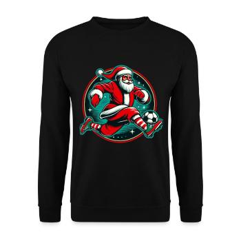 Le Père Noël joue au football en hiver - Sweat-shirt Unisexe - noir - Devant - Alina (178cm) & Michal (187cm)