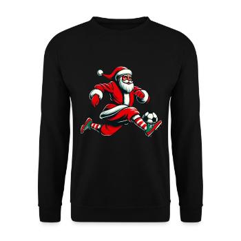 Noël Père Noël Action de football - Sweat-shirt Unisexe - noir - Devant - Alina (178cm) & Michal (187cm)