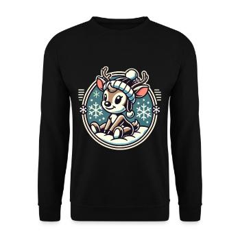 Adorable design vintage Noël - Sweat-shirt Unisexe - noir - Devant - Alina (178cm) & Michal (187cm)