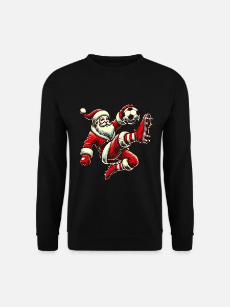 Weihnachtsmann Fußball Spielspaß - Unisex Pullover - Schwarz
