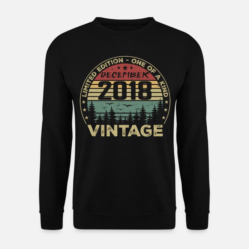 Dezember 2018 Retro Vintage Geburtstagsgeschenk - Unisex Pullover - Schwarz