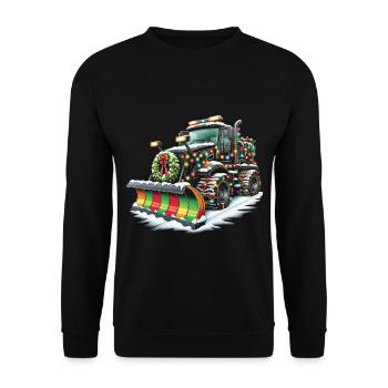 Véhicule de déneigement de Noël d’hiver - Sweat-shirt Unisexe - noir - Devant - Alina (178cm) & Michal (187cm)