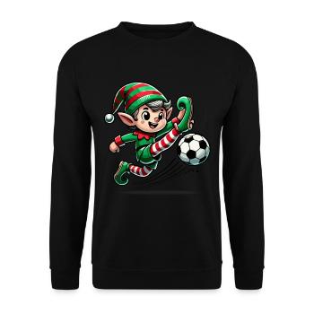 Aventure de football elfe de Noël - Sweat-shirt Unisexe - noir - Devant - Alina (178cm) & Michal (187cm)