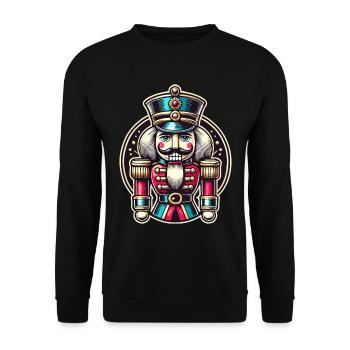 Traditional Nutcracker for Christmas - Unisex Sweatshirt - black - Front - Alina (178cm) & Michal (187cm)