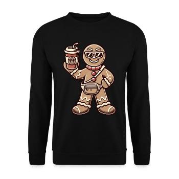 Funny Gingerbread Snob Christmas Fun - Unisex Sweatshirt - black - Front - Alina (178cm) & Michal (187cm)
