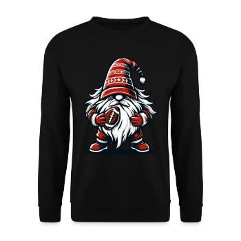 Gnome de football de Noël pour les fans de sport - Sweat-shirt Unisexe - noir - Devant - Alina (178cm) & Michal (187cm)