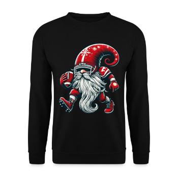Noël Football Gnome Nain Elfe Gnome Gnome - Sweat-shirt Unisexe - noir - Devant - Alina (178cm) & Michal (187cm)