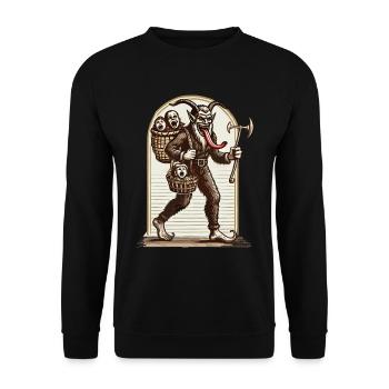 Krampus effrayant avec des enfants coquins - Sweat-shirt Unisexe - noir - Devant - Alina (178cm) & Michal (187cm)