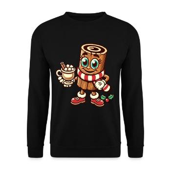 Heiße Schokolade Mit Zimt Weihnachten Cartoon - Unisex Pullover - Schwarz - Vorne - Alina (178cm) & Michal (187cm)