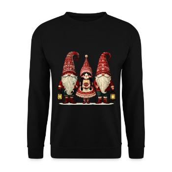 Christmas Gnomes Cute Gnomes Gnomes Gnomes - Unisex Sweatshirt - black - Front - Alina (178cm) & Michal (187cm)