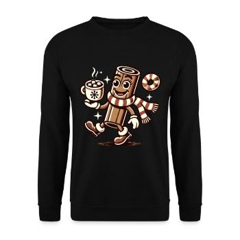 Heiße Schokolade Mit Zimt Cartoon - Unisex Pullover - Schwarz - Vorne - Alina (178cm) & Michal (187cm)