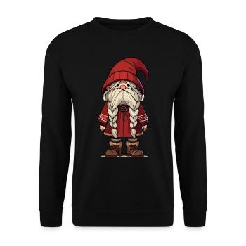 Cozy Christmas Gnome Winter - Unisex Sweatshirt - black - Front - Alina (178cm) & Michal (187cm)