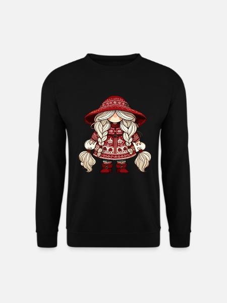 Weihnachtlicher Gnom im Skandi-Stil - Unisex Pullover - Schwarz