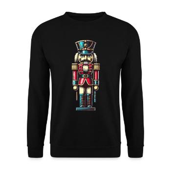 Weihnachtlicher Nussknacker Edel - Unisex Pullover - Schwarz - Vorne - Alina (178cm) & Michal (187cm)