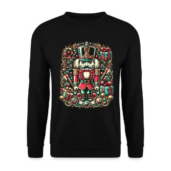 Nutcracker Christmas Festive Colorful - Unisex Sweatshirt - black - Front - Alina (178cm) & Michal (187cm)