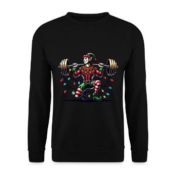 Gym de Noël Elfe Haltérophilie - Sweat-shirt Unisexe - noir - Devant - Alina (178cm) & Michal (187cm)