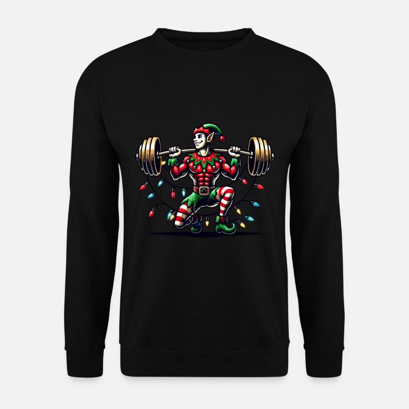 Christmas Gym Elf Weightlifting - Unisex Sweatshirt - black