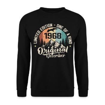 December 1968 Birthday - December 1968 Gift - Unisex Sweatshirt - black - Front - Alina (178cm) & Michal (187cm)