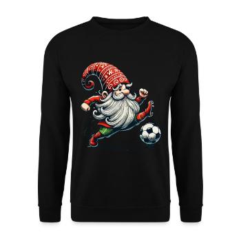 Noël Football Gnome Elfe Gnome - Sweat-shirt Unisexe - noir - Devant - Alina (178cm) & Michal (187cm)