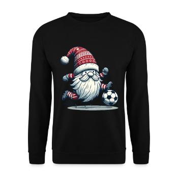 Christmas Football Gnome for Fans - Unisex Sweatshirt - black - Front - Alina (178cm) & Michal (187cm)