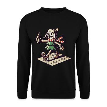 Promenade de la mascotte de Noël rétro - Sweat-shirt Unisexe - noir - Devant - Alina (178cm) & Michal (187cm)