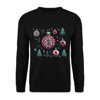Christmas Baubles Dollar Symbols - Unisex Sweatshirt - black - Front - Alina (178cm) & Michal (187cm)