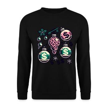 Christmas Money Rain Decor - Unisex Sweatshirt - black - Front - Alina (178cm) & Michal (187cm)
