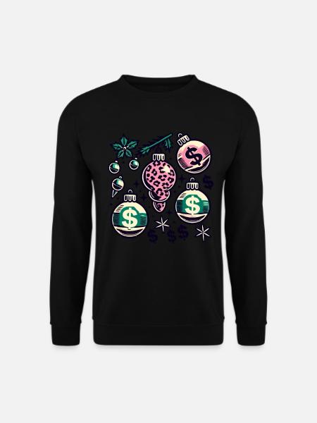 Weihnachtlicher Geldregen Dekor - Unisex Pullover - Schwarz
