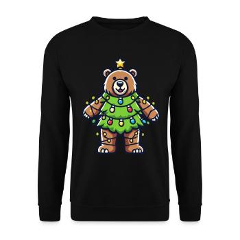 Christmas bear with fairy lights - Unisex Sweatshirt - black - Front - Alina (178cm) & Michal (187cm)