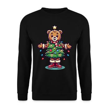 Ours de Noël avec des guirlandes lumineuses - Sweat-shirt Unisexe - noir - Devant - Alina (178cm) & Michal (187cm)