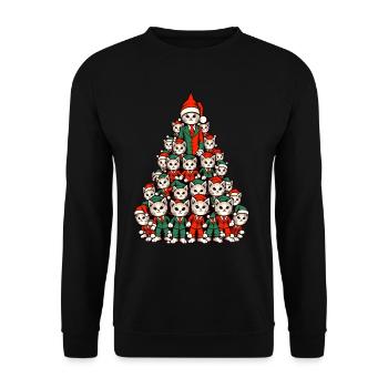 Noël arbre de Noël chats - Sweat-shirt Unisexe - noir - Devant - Alina (178cm) & Michal (187cm)