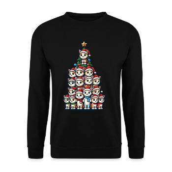 Christmas Cats Christmas Tree Fun - Unisex Sweatshirt - black - Front - Alina (178cm) & Michal (187cm)