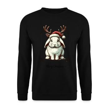 Cute bunny Christmas style - Unisex Sweatshirt - black - Front - Alina (178cm) & Michal (187cm)