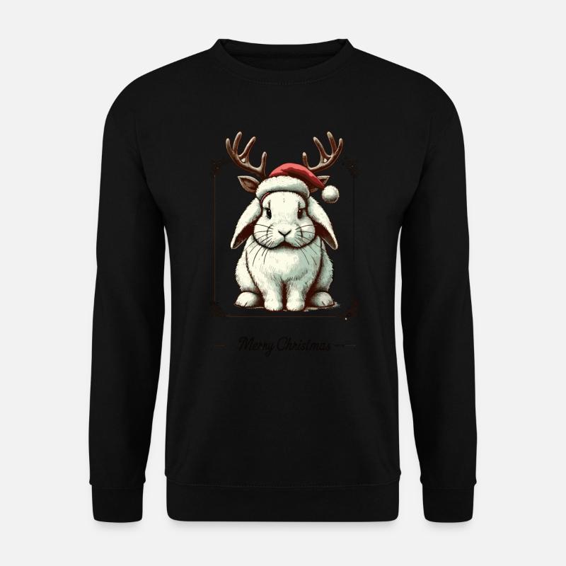 Mignon lapin style Noël - Sweat-shirt Unisexe - noir