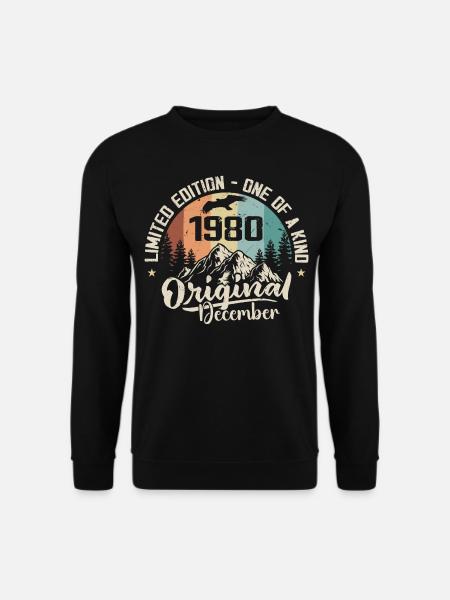 Dezember 1980 Geburtstag - Dezember 1980 Geschenk - Unisex Pullover - Schwarz