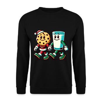Christmas Biscuit And Milk Delight - Unisex Sweatshirt - black - Front - Alina (178cm) & Michal (187cm)