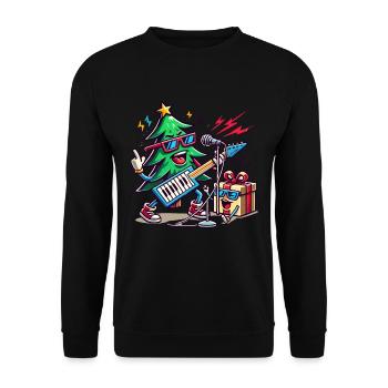 Noël Rétro Rocking Sain - Sweat-shirt Unisexe - noir - Devant - Alina (178cm) & Michal (187cm)
