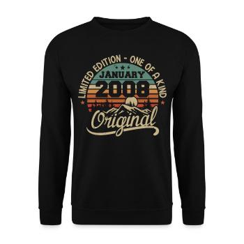 January 2008 I Birthdays Born In January 2008 - Unisex Sweatshirt - black - Front - Alina (178cm) & Michal (187cm)